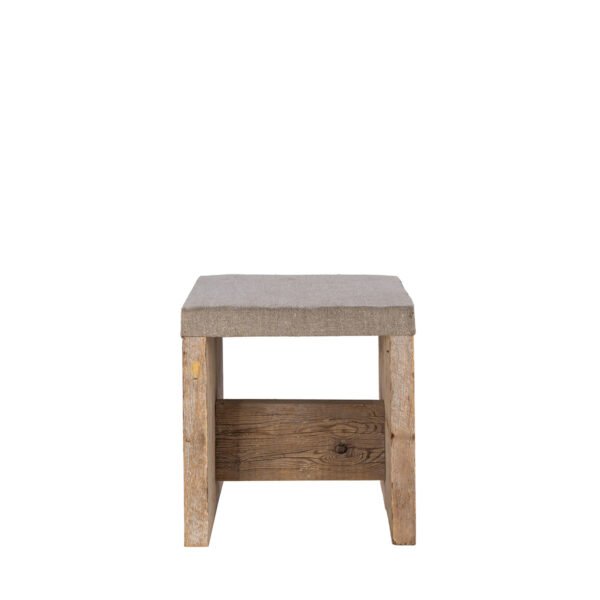 Cubo assi grezze con cuscino in lino grezzo 43x43x43