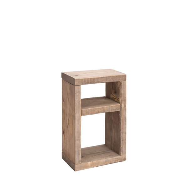 Comodino assi grezze 38x23x60h