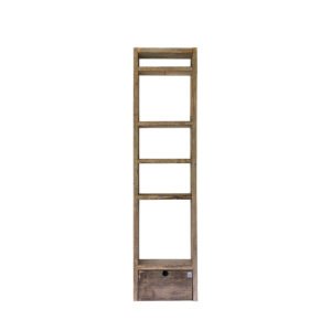 Scaffale assi grezze 5 ripiani con cassetto 65x29x260h