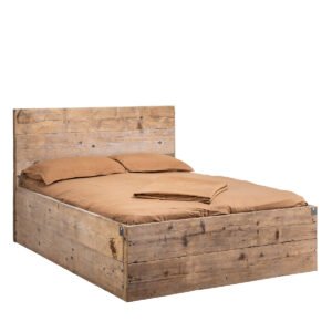 Letto matrimoniale assi grezze 200x165x115h