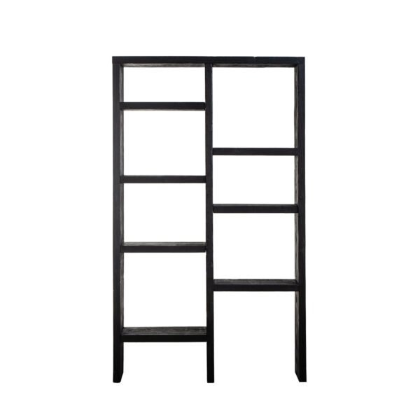 Scaffale assi grezze nero 120x24x200h