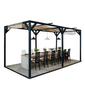 Gazebo in legno nero 500x260x260h