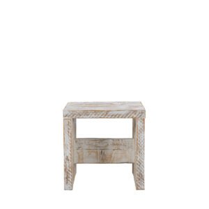 Cubo assi grezze bianco sfumato 43x43x43h