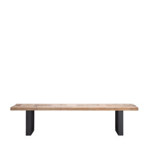 Panca assi grezze Mix gamba in ferro nero 200x38x45h