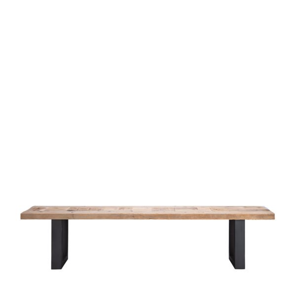 Panca assi grezze Mix gamba in ferro nero 200x38x45h