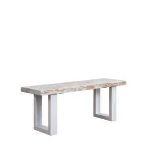 Panca assi grezze bianco sfumato, gamba ferro bianco 120x36x43h - Image 2