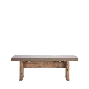 Panca assi grezze seduta imbottita lino grezzo 120x36x43h