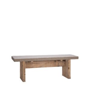 Panca assi grezze seduta imbottita lino grezzo 120x36x43h - immagine 2