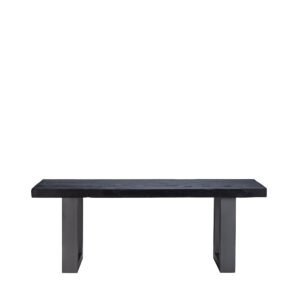 Panca assi grezze nere con cavalletti ferro nero 120x36x43h