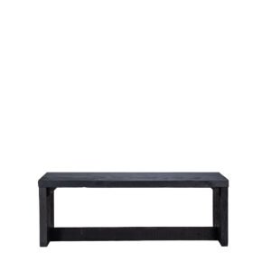 Panca assi grezze nere con trave sotto 120x36x43h