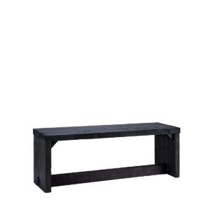 Panca assi grezze nere con trave sotto 120x36x43h - Imagen 2