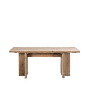 Tavolo assi grezze con gamba T 180x85x75h