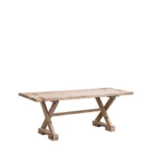 Tavolo assi grezze con gambe incrociate 200x76x75h - immagine 2