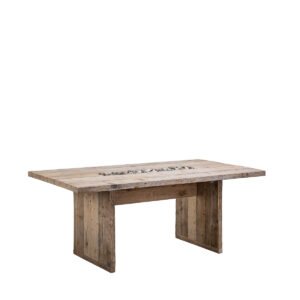 Tavolo assi grezze con vano e sassi decorativi 190x100x75h - immagine 2