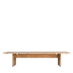 Tavolo assi grezze verniciate, con vano centrale 350x105x75h