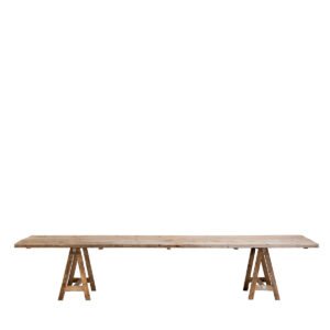 Tavolo assi grezze su cavalletti 400x95x75h