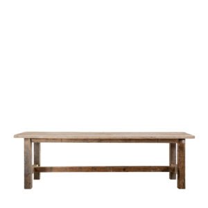 Tavolo assi grezze gambe quadrate e trave sotto 300x100x75h