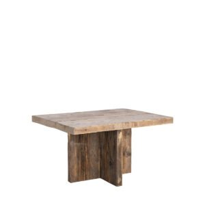 Tavolino assi grezze gambe a incrocio 80x60x44h