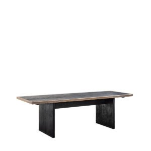 Tavolo assi grezze verniciate nere, bordo naturale 245x80x75h - Image 2