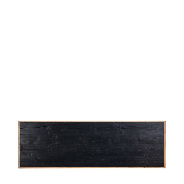Piano assi grezze, nero con bordo naturale 250x90x5