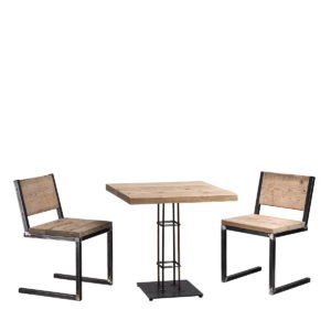 Sedia assi grezze struttura in ferro 45x44x81h - immagine 3
