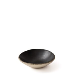 Ciotola sbeccata in gres nero D20x7h