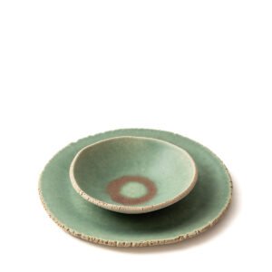 Ciotola sbeccata in gres verde D19x6h - immagine 3