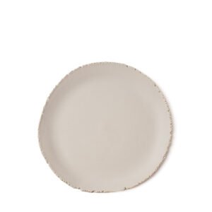 Piatto sbeccato in gres panna D28X2,5h