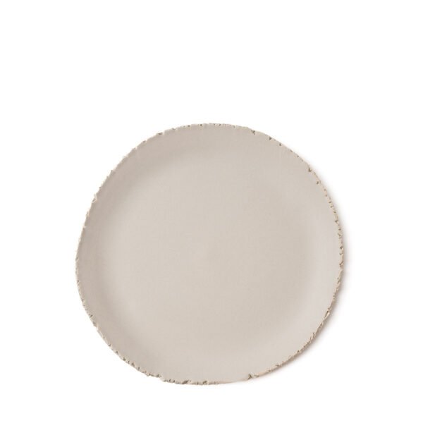Piatto sbeccato in gres panna D28X2,5h
