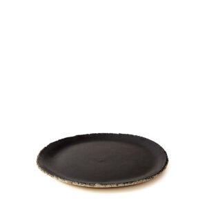 Piatto sbeccato in gres nero D28X2,5h - immagine 2