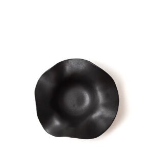 Piatto in gres nero anemone D23x6h - immagine 2