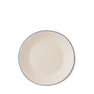 Piatto in gres riga blù D26x3h
