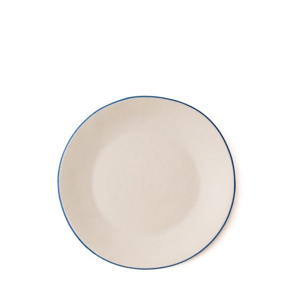 Piatto in gres riga blù D26x3h