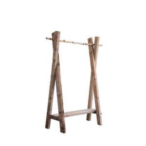 Appendiabiti in assi grezze supporto in betulla 105x56x185h