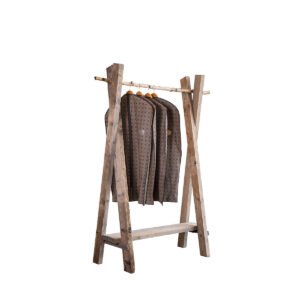 Appendiabiti in assi grezze supporto in betulla 105x56x185h - immagine 2
