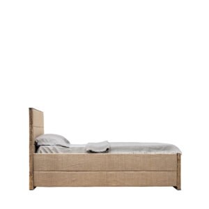 Letto singolo rivestito in Juta naturale 200x95x110h