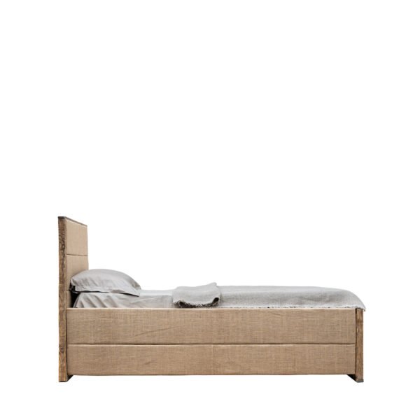 Letto singolo rivestito in Juta naturale 200x95x110h