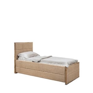 Letto singolo rivestito in Juta naturale 200x95x110h - Image 2