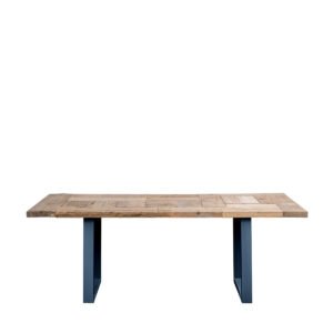 Tavolo assi grezze Mix cavalletti in ferro antracite 210x100x75h