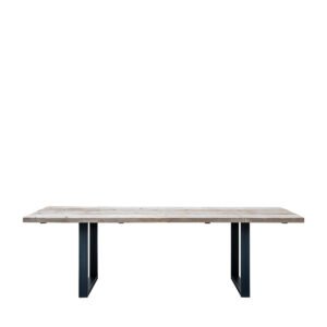 Tavolo assi grezze con cavalletti in ferro 200x90x75h