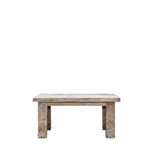 Tavolino assi grezze gambe quadrate 95x65x44h