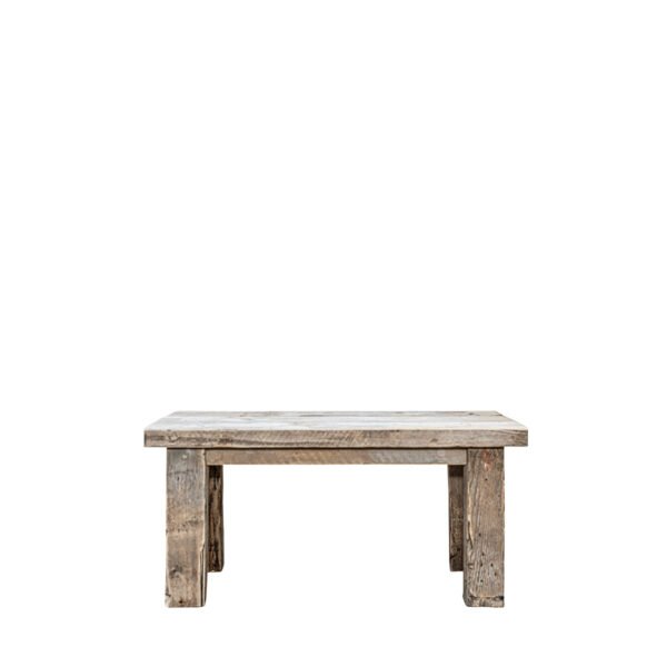 Tavolino assi grezze gambe quadrate 95x65x44h