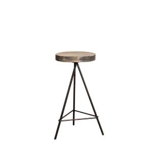 Sgabello con seduta in legno assi grezze e struttura in ferro 36x74H - immagine 2