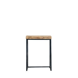 Tavolino in assi grezze struttura in ferro 43x31x60H