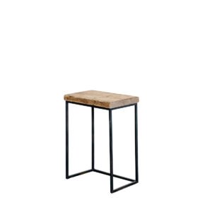 Tavolino in assi grezze struttura in ferro 43x31x60H - Image 2