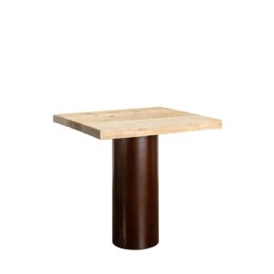Tavolino in assi grezze con gamba industriale 80x80x75H - Image 2